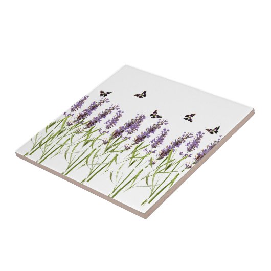 lavendel en vlinder tegeltje (Zijkant)