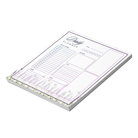 Lavendel en vlinders dagplanner notitieblok (Linkerzijde)