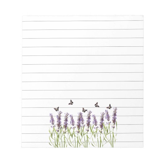 Lavendel en vlinders notitieblok (Voorkant)