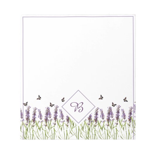 Lavendel en vlinders notitieblok (Voorkant)