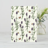 Lavendel en vlinders op gebroken wit (Staand voorkant)
