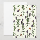 Lavendel en vlinders op gebroken wit (Voorkant / Achterkant)