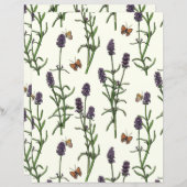 Lavendel en vlinders op gebroken wit (Voorkant / Achterkant)