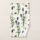 Lavendel en vlinders op gebroken wit bad handdoek (Handdoek)