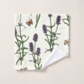 Lavendel en vlinders op gebroken wit bad handdoek (Wasdoekje)