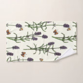 Lavendel en vlinders op gebroken wit bad handdoek (Handdoek)
