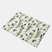 Lavendel en vlinders op gebroken wit deurmat (Schuin)