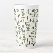 Lavendel en vlinders op gebroken wit latte mok (Voorkant)