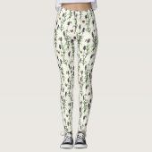 Lavendel en vlinders op gebroken wit leggings (Voorkant)