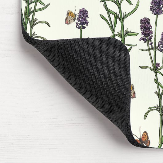 Lavendel en vlinders op gebroken wit muismat (Hoek)