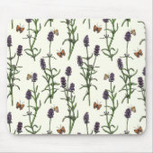 Lavendel en vlinders op gebroken wit muismat (Voorkant)