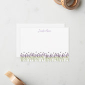 Lavendel en vlinders op maat notitiekaartje (Voorkant / Achterkant in situ)