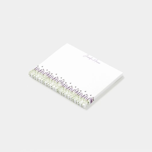 Lavendel en vlinders op maat post-it® notes (Schuin)
