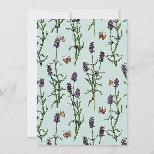 Lavendel en vlinders op zeeen glas (Voorkant)