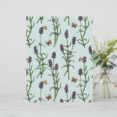 Lavendel en vlinders op zeeen glas (Staand voorkant)