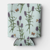 Lavendel en vlinders op zeeen glas blikjeskoeler (Voorkant)