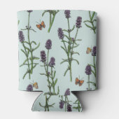 Lavendel en vlinders op zeeen glas blikjeskoeler (Achterkant)