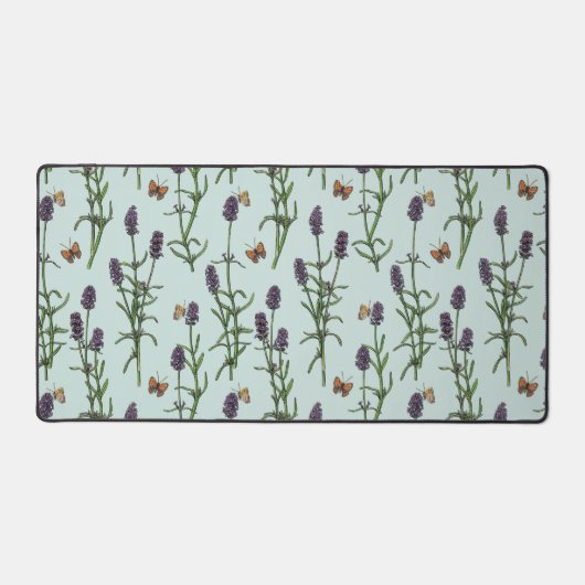 Lavendel en vlinders op zeeen glas bureaumat (Voorkant)