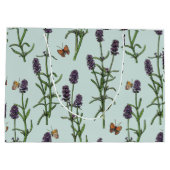 Lavendel en vlinders op zeeen glas groot cadeauzakje (Achterkant)