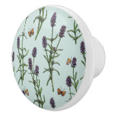 Lavendel en vlinders op zeeen glas keramische knop (Rechts)