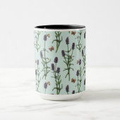 Lavendel en vlinders op zeeen glas mok (Midden)