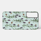 Lavendel en vlinders op zeeen glas samsung galaxy hoesje (Achterkant horizontaal)