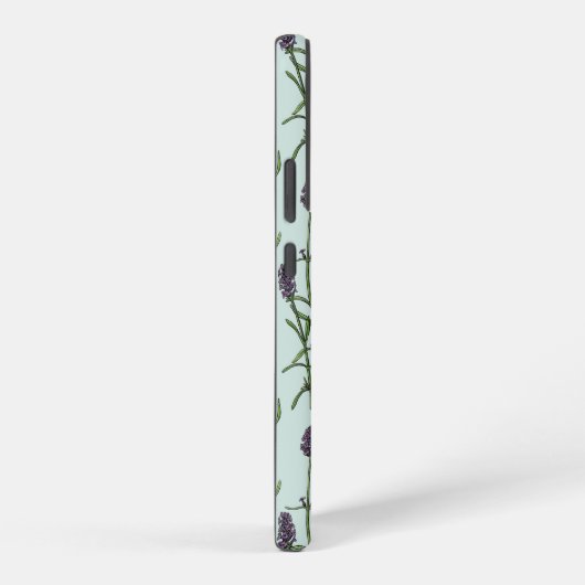 Lavendel en vlinders op zeeen glas samsung galaxy hoesje (Rechterkant)