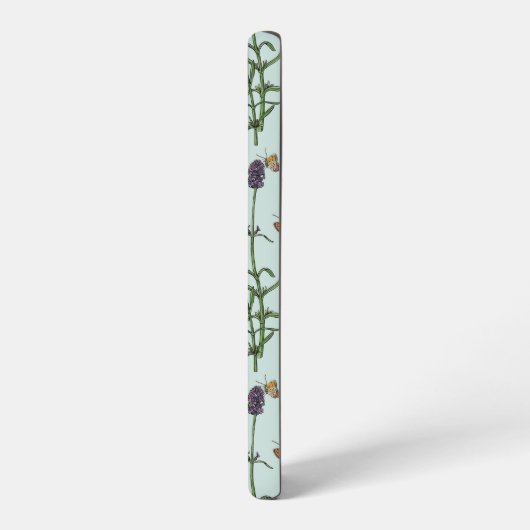 Lavendel en vlinders op zeeen glas samsung galaxy hoesje (Linkerkant)