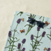 Lavendel en vlinders op zeeen glas strandlaken (In situ)