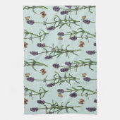 Lavendel en vlinders op zeeen glas theedoek (Verticaal)