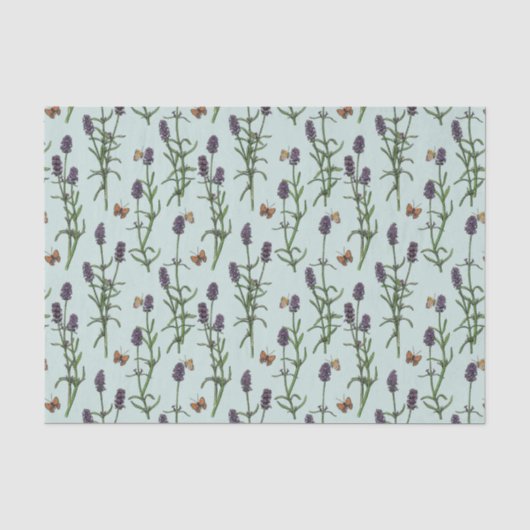 Lavendel en vlinders op zeeen glas tissuepapier (Voorkant)