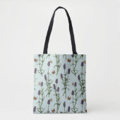 Lavendel en vlinders op zeeen glas tote bag (Voorkant)