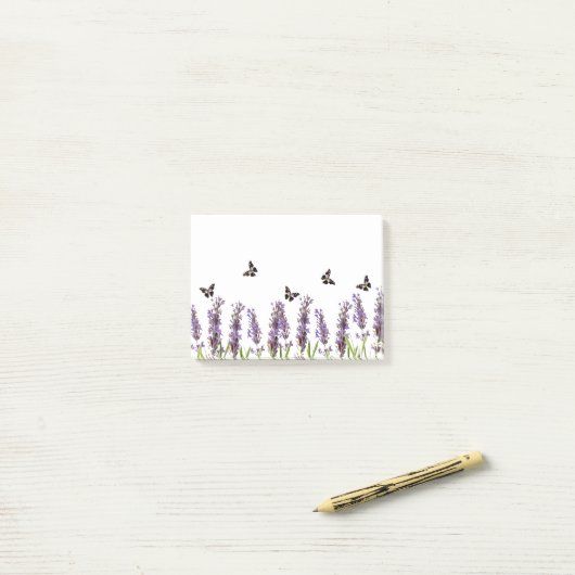 lavendel en vlinders post-it® notes (Op bureau)
