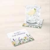 Lavendel en wilde bloemen Happy 50th Birthday Kartonnen Onderzetters (Insitu)