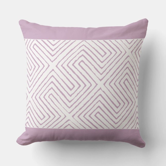 Lavendel en wit Afrika Maze Modder Doek patroon Kussen (Voorkant)
