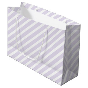 Lavendel en wit diagonaal gestreept patroon groot cadeauzakje