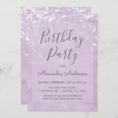 Lavendel en wit elke leeftijd verjaardagsfeestje kaart (Voorkant / Achterkant)