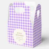 Lavendel en wit geruit Kerstmis gepersonaliseerd Bedankdoosjes (Geopend)