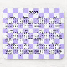 Lavendel en Wit Geruit Whimsical 2027 Agenda