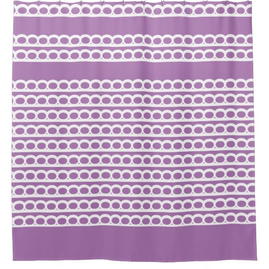 Lavendel en wit Moderne bubble Waves Douchegordijn (Voorkant)