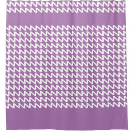 Lavendel en wit Moderne Scherpe Golven Douchegordijn