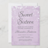Lavendel en wit zoet 16 verjaardagsfeestje kaart (Voorkant)