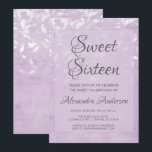 Lavendel en wit zoet 16 verjaardagsfeestje kaart<br><div class="desc">Lavendel en witte bladeren Confetti Sweet Sixteen Invitation. Deze uitnodiging is ideaal voor een Paarse lavendel en zilverfolie thema meisje Sweet 16 verjaardagsfeestje. Neem contact op met de ontwerper voor overeenkomende objecten.</div>