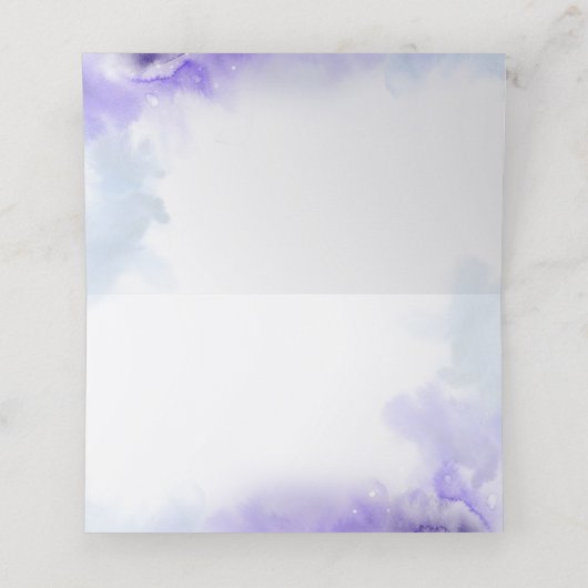 Lavendel en witte bloemen Elegante bruiloft Plaatskaartje (Binnenkant ongevouwen)