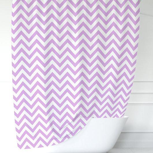 Lavendel en witte Chevron Douchegordijn