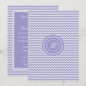 Lavendel en witte Chevron Monogram Bruiloft Kaart (Voorkant / Achterkant)