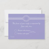 Lavendel en witte Chevron RSVP Kaartje (Achterkant)