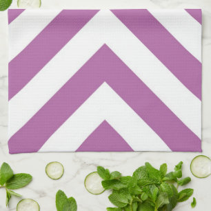 Lavendel en witte chevrons theedoek