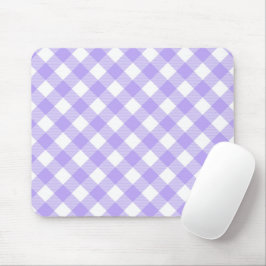 Lavendel en witte hoekige plaid muismat