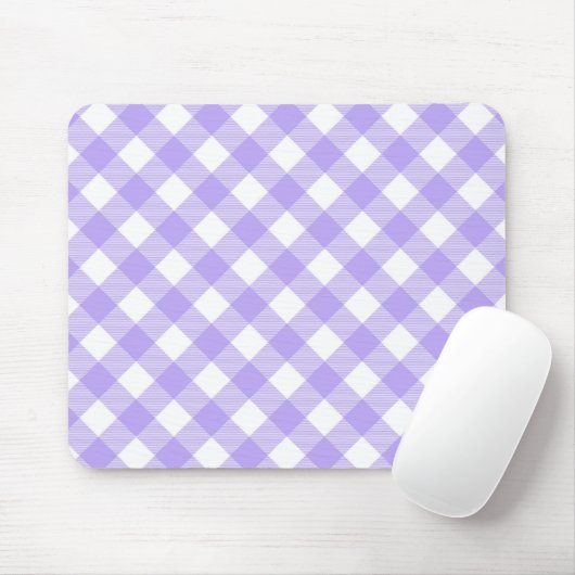 Lavendel en witte hoekige plaid muismat (Met muis)